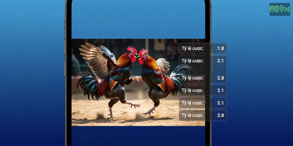 Giao diện trang đá gà SV388 với video trực tiếp trận đấu và bảng kèo chi tiết